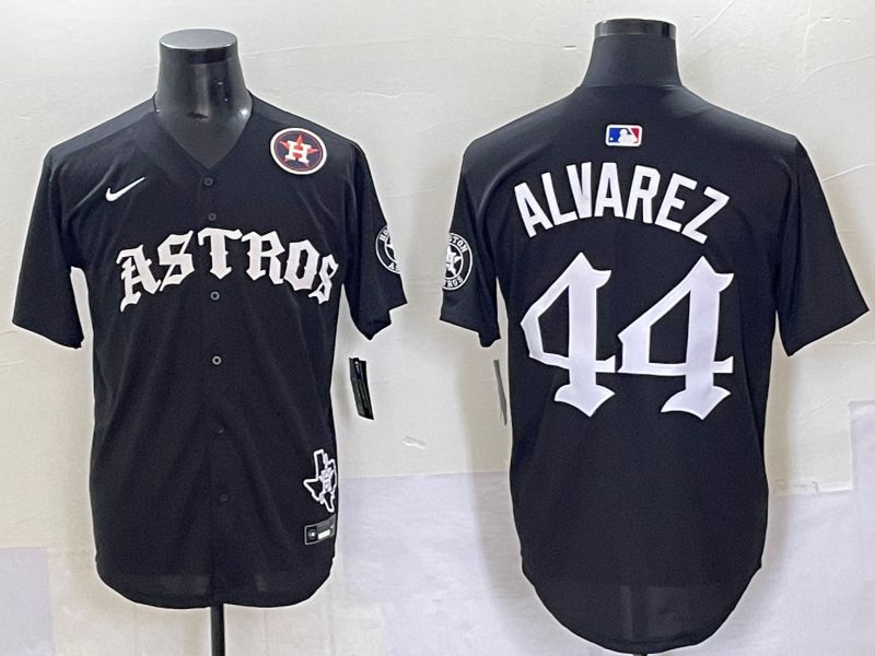 Men 2025 Houston Astros #44 Alvarez Black Seven generations Joint Name Nike MLB Jersey style 11->houston astros->MLB Jersey
